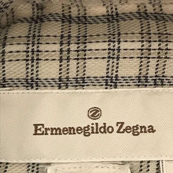 Ermenegildo Zegna Shirt Men S Black Plaid Pocket Button Down Long Sleeve 18164 - Picture 3 of 16